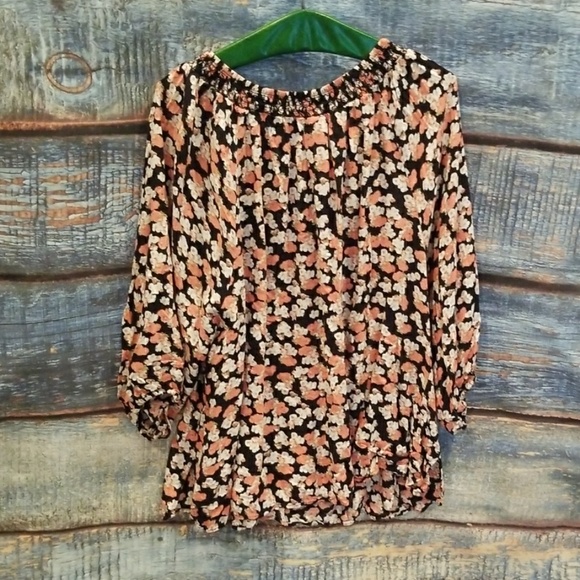 Faded Glory Brand 4X Boho Chic Pink Floral Blouse! - Picture 6 of 6